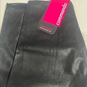 Commando Black Faux Leather leggings with Branded Tag- size small